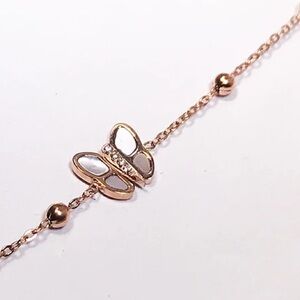 Rose gold butterfly necklace choker